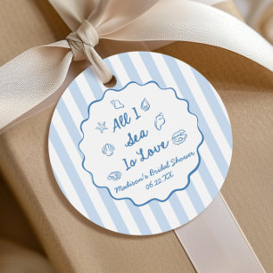All I Sea Is Love Seashell Coastal Bridal Shower Favour Tags