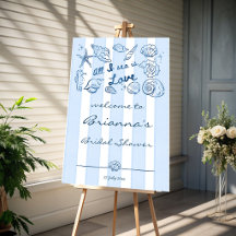 All I sea is love seashells bridal shower welcome