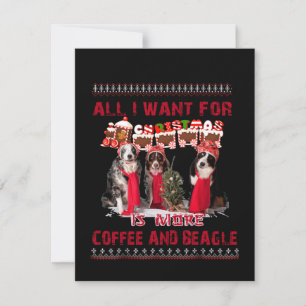All I Want Beagle And Coffee In Christmas Event Thank You Card