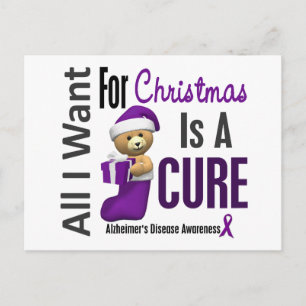 All I Want For Christmas Alzheimer's Disease Holiday Postcard