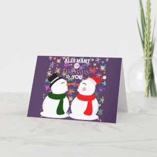 All I Want For Christmas Cute Snowman Holiday Card