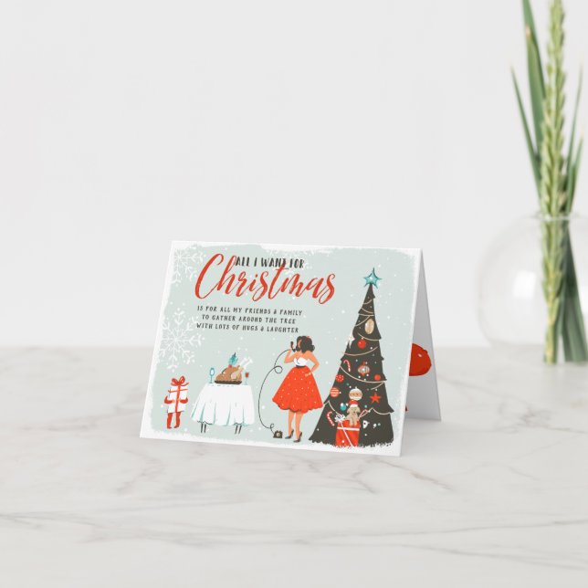 All I Want for Christmas | Family & Hugs Holiday Card (Front)