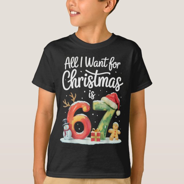 All I Want For Christmas Is 67 Meme Funny Xmas Men T-Shirt (Front)
