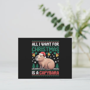 All I Want For Christmas Is A Capybara Animal Gift Holiday Postcard