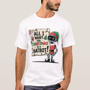🤖All I Want for Christmas is a Chatbot Funny Meme T-Shirt