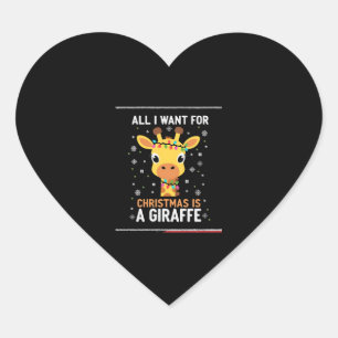 All I Want For Christmas Is A Giraffe Animal Ugly Heart Sticker