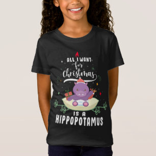All I Want For Christmas Is a Hippopotamus Cute Hi T-Shirt