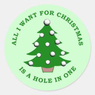 All I Want For Christmas Is A Hole In One Classic Round Sticker