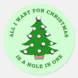All I Want For Christmas Is A Hole In One Classic Round Sticker