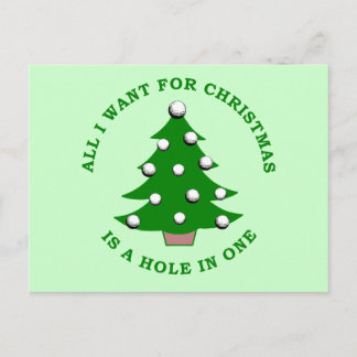 All I Want For Christmas Is A Hole In One Holiday Postcard