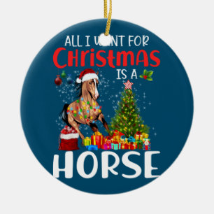 All I Want For Christmas Is A Horse Funny Horse Ceramic Tree Decoration