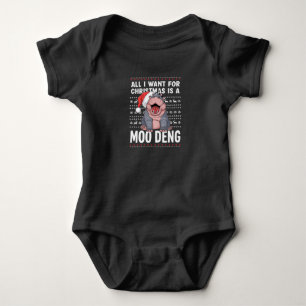 All I Want for Christmas is a Moo Deng Baby Bodysuit