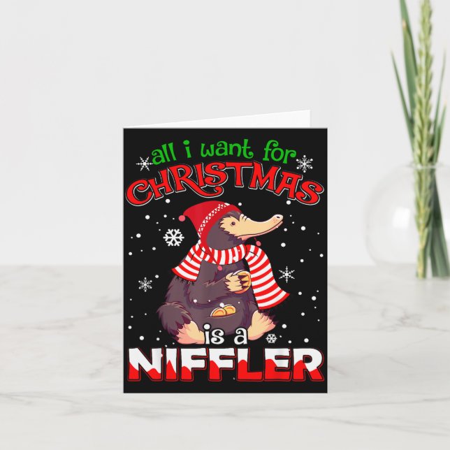 All I Want For Christmas Is A Niffler Women Men Ki Card (Front)