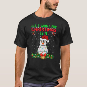 All I Want For Christmas Is A Penguin Xmas Lights T-Shirt