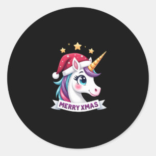 All I Want For Christmas Is A Unicorn Ugly Sweater Classic Round Sticker