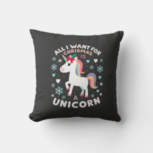 All I Want For Christmas Is A Unicorn Ugly Sweater Cushion