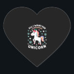 All I Want For Christmas Is A Unicorn Ugly Sweater Heart Sticker<br><div class="desc">All I Want For Christmas Is A Unicorn Ugly Sweater Xmas Fun T-Shirt (1)</div>