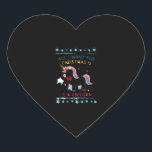 All I Want For Christmas Is A Unicorn Ugly Sweater Heart Sticker<br><div class="desc">All I Want For Christmas Is A Unicorn Ugly Sweater Xmas Fun T-Shirt (2)</div>