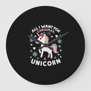 All I Want For Christmas Is A Unicorn Ugly Sweater Large Clock