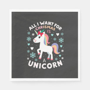 All I Want For Christmas Is A Unicorn Ugly Sweater Napkin