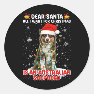All I Want For Christmas Is Australian Shepherd Do Classic Round Sticker