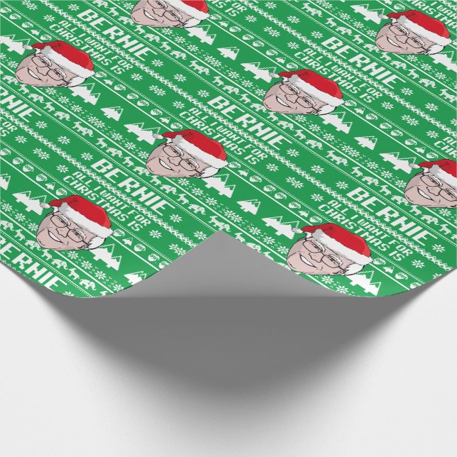 All I want for Christmas is Bernie Sanders Wrapping Paper (Corner)