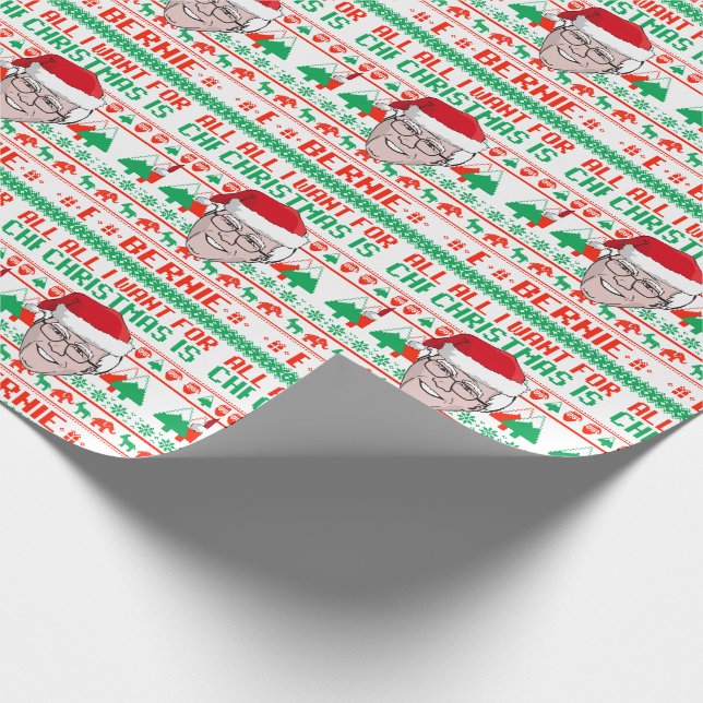 All I want for Christmas is Bernie Sanders Wrapping Paper (Corner)