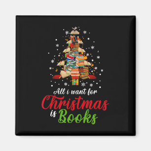All I Want For Christmas Is Books Xmas Book Tree W Magnet