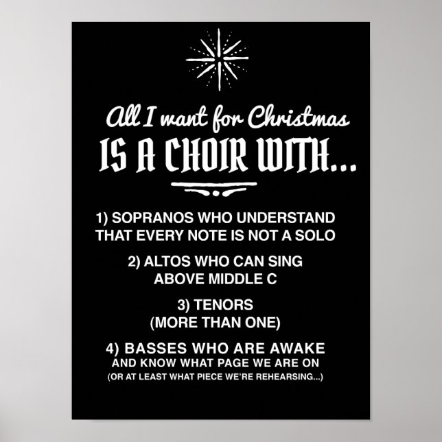 All i want for Christmas is... choir poster (Front)