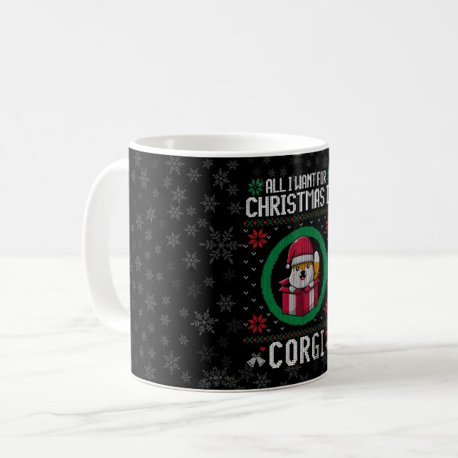 All i want for Christmas is Cute Corgi Coffee Mug (Front Left)