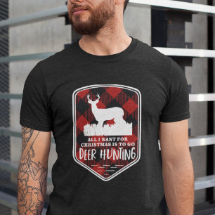 All I Want For Christmas is Deer Hunting Plaid Men T-Shirt