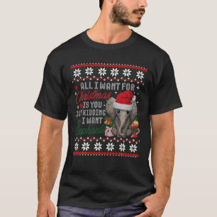 All I Want For Christmas Is Elephants Funny Xmas G T-Shirt