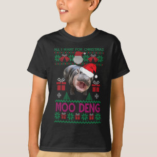 All I Want For Christmas Is Moo Deng Hippopotamus T-Shirt