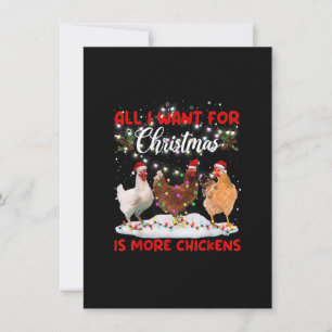 All I Want For Christmas Is More Chickens Santa Ha Invitation