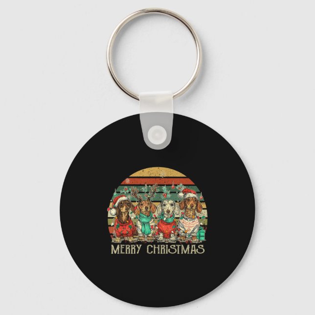 All I Want For Christmas Is More Dachshunds Ugly X Key Ring (Front)