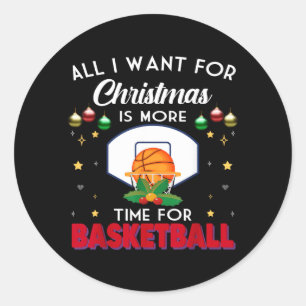 All I Want For Christmas Is More Time For Basball Classic Round Sticker