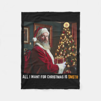 All I Want For Christmas Is $mstr - Microstrategy  Fleece Blanket
