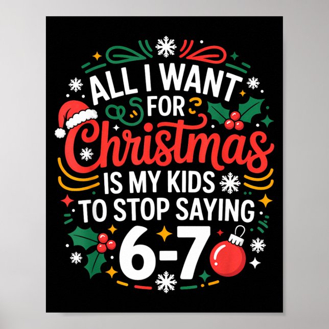 All I Want For Christmas Is My Kids To Stop Saying Poster (Front)