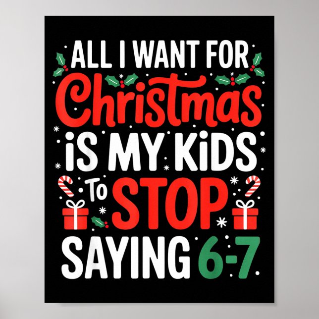 All I Want For Christmas Is My Kids To Stop Saying Poster (Front)