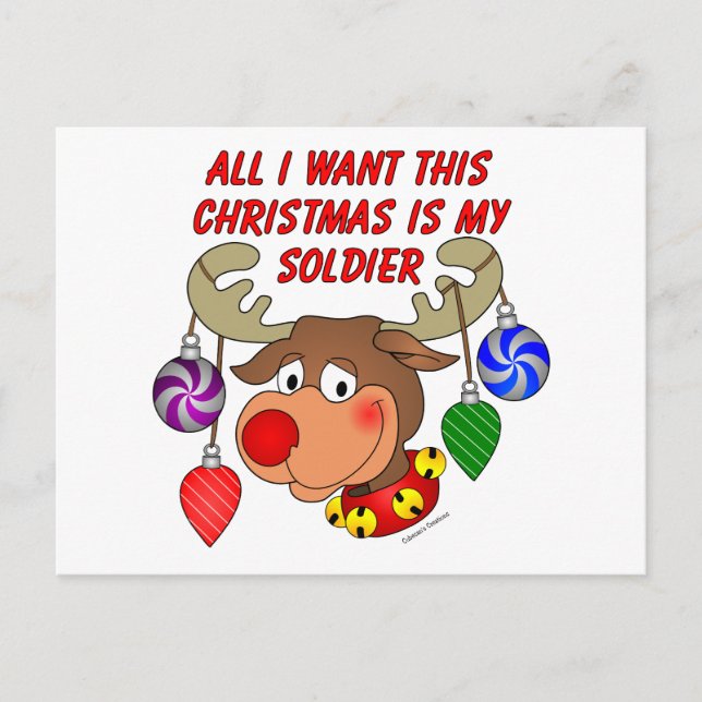 All I want for Christmas is my Soldier Holiday Postcard (Front)