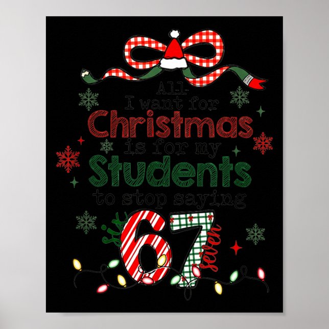 All I Want For Christmas Is My Students To Stop Sa Poster (Front)