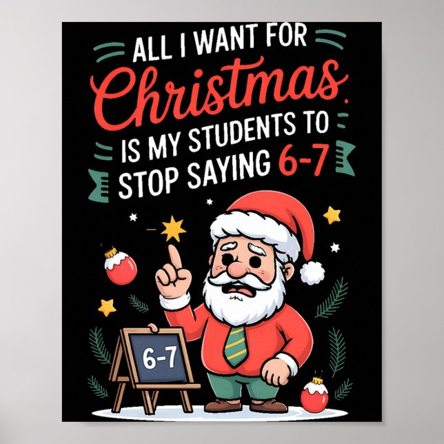All I Want For Christmas Is My Students To Stop Sa Poster (Front)