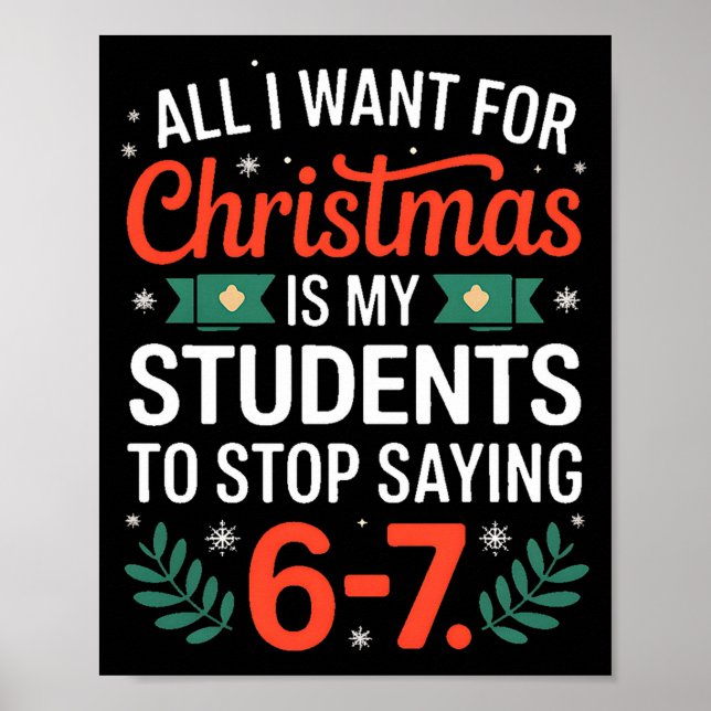 All I Want For Christmas Is My Students To Stop Sa Poster (Front)