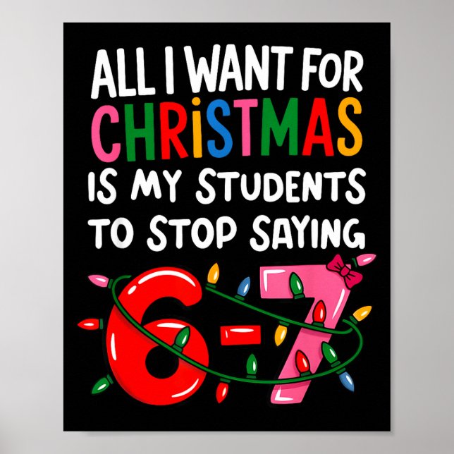 All I Want For Christmas Is My Students To Stop Sa Poster (Front)
