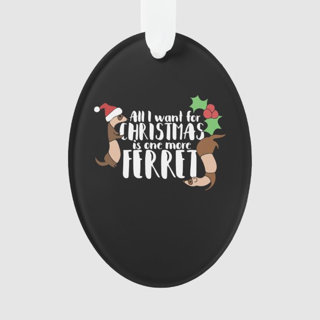 all i want for christmas is one more ferret ornament (Front)