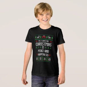 All I Want for Christmas is peace and Happiness  Tri-Blend Shirt