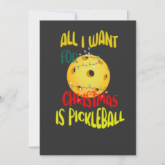 All I want for Christmas is Pickleball funny retro Invitation (Front)