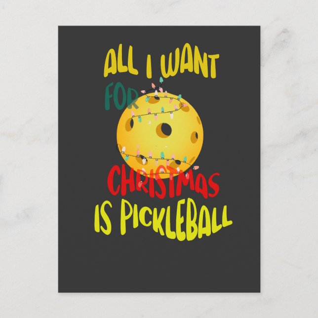 All I want for Christmas is Pickleball funny retro Postcard (Front)