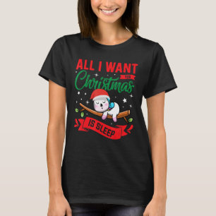 All I Want For Christmas Is Sleep  Napping Unicorn T-Shirt