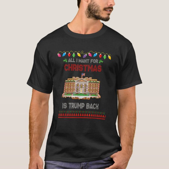 All I Want For Christmas Is Trump Back 2024 Ugly S T-Shirt (Front)